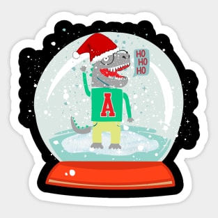 Dinosaur Snow Globe Sticker